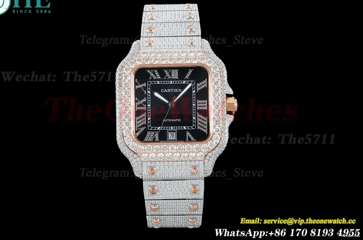 SS AMG 40mm Mens Santos Dial RG SS 100 XL MY9015 Black 0204